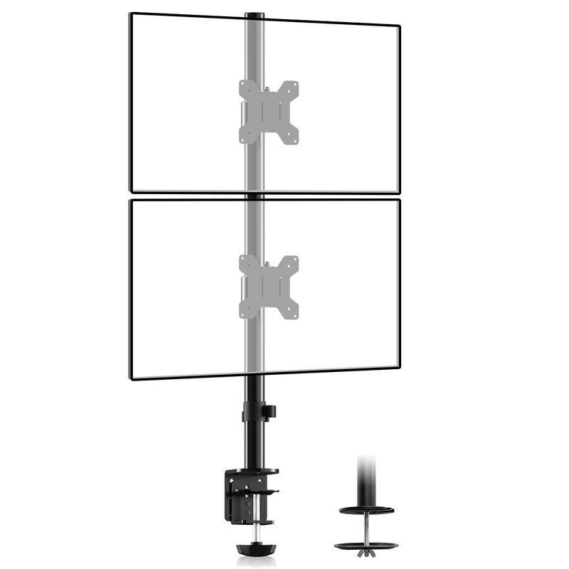 Suptek حامل شاشة مزدوج LED LCD من Suptek للتركيب على المكتب لشاشتين حتى 32 بوصة عمود طويل 31.5 بوصة قوي وقابل للتعديل بالكامل ترتيب عمودي (MD6802) - Image 1